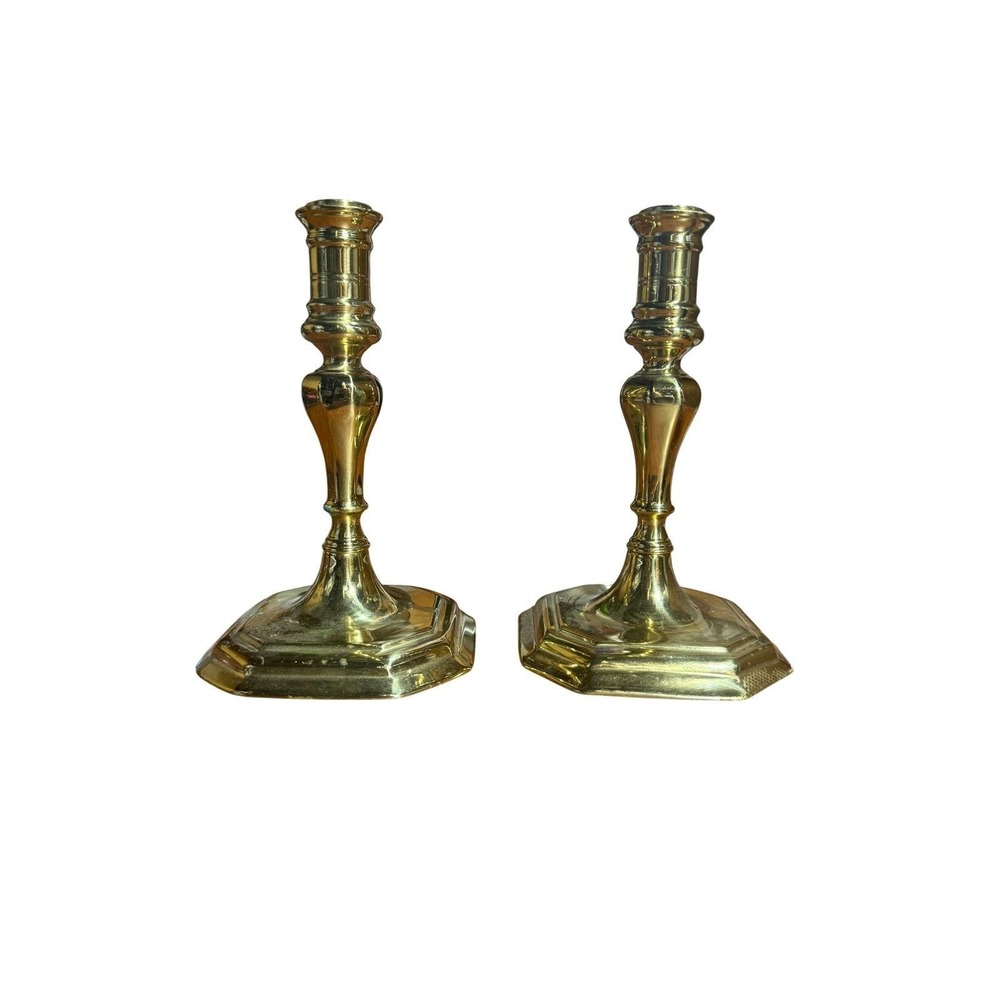 Vintage Virginia Metalcrafters Brass Candlesticks  7 Inch Gold CW16-35 Pair